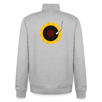 Disque du tournesol - Sweat zippé unisexe en coton bio Stanley/Stella - gris chiné - Dos - AI Model Male 185 light (185cm)