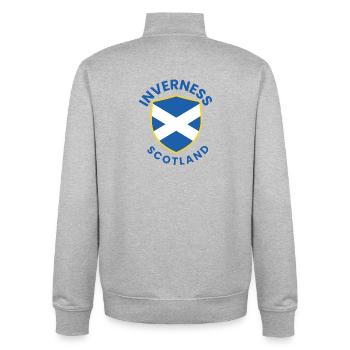 Inverness Scottish Shield - Unisex Organic Zip Sweatshirt by Stanley/Stella - heather grey - Back - AI Model Male 185 light (185cm)