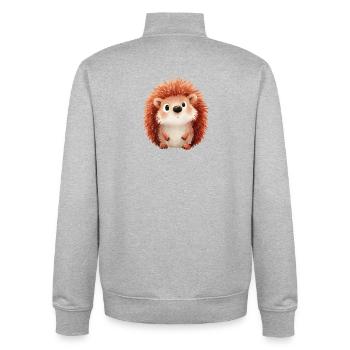 Waldigel – Kinderillustration - Unisex Organic Zip Sweatshirt von Stanley/Stella - Grau meliert - Hinten - AI Model Male 185 light (185cm)