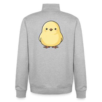 Kleines gelbes Küken – niedliche Tierillustration - Unisex Organic Zip Sweatshirt von Stanley/Stella - Grau meliert - Hinten - AI Model Male 185 light (185cm)