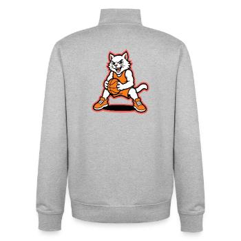 Wildcat Basketball Dribble Mascot - Unisex Organic Zip Sweatshirt by Stanley/Stella - heather grey - Back - AI Model Male 185 light (185cm)
