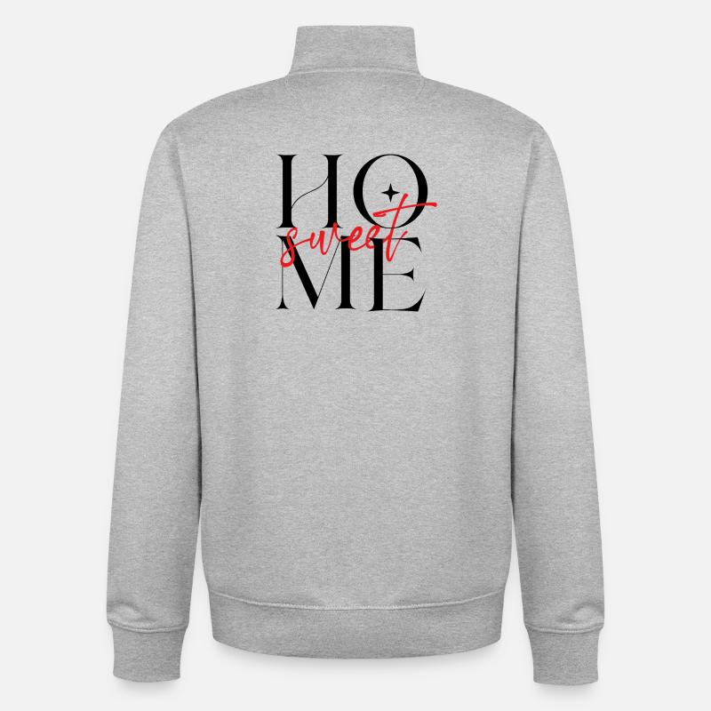 Sweet Script Rouge - Sweat zippé unisexe en coton bio Stanley/Stella - gris chiné