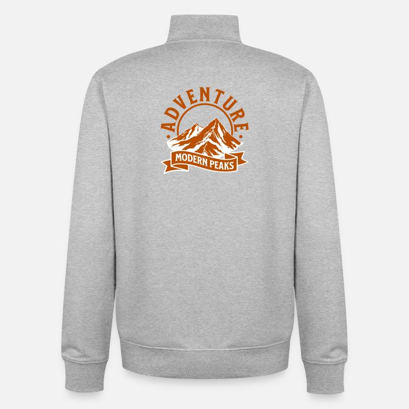 Moderne Bergabenteuer Peaks - Unisex Organic Zip Sweatshirt von Stanley/Stella - Grau meliert