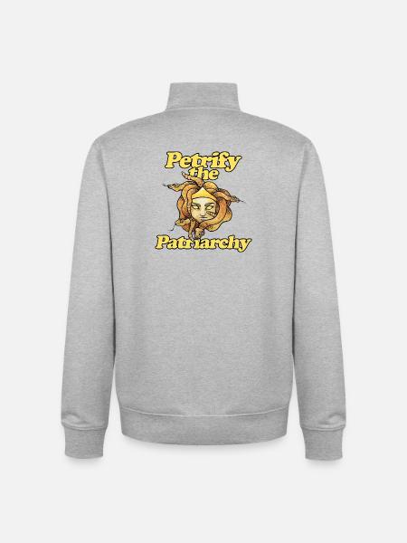 Versteinert das Patriarchat - Unisex Organic Zip Sweatshirt von Stanley/Stella - Grau meliert