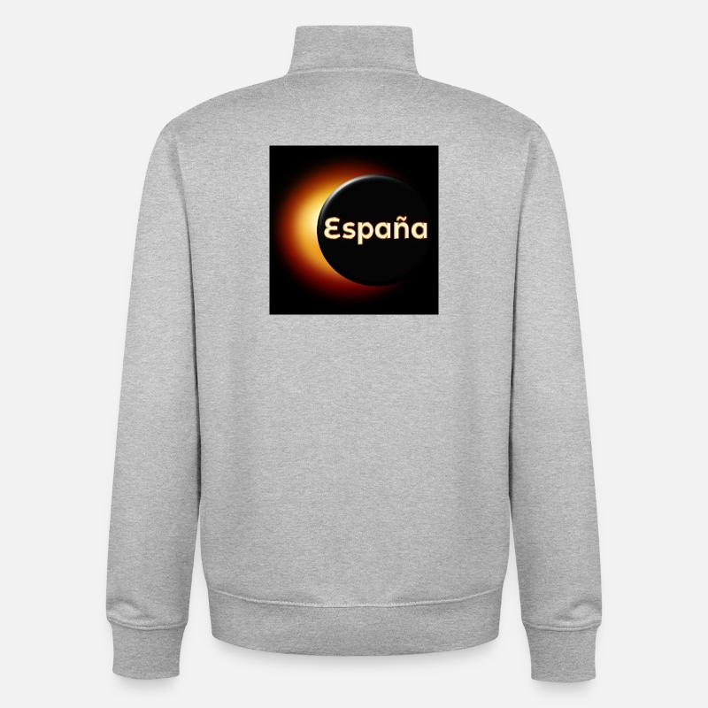 Total Solar Eclipse Spain - Unisex Organic Zip Sweatshirt by Stanley/Stella - heather grey
