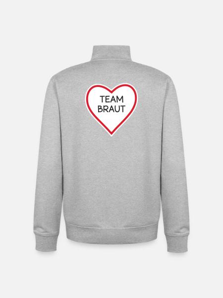 HerzTeam Brautdesign - Unisex Organic Zip Sweatshirt von Stanley/Stella - Grau meliert