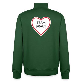 HerzTeam Brautdesign - Unisex Organic Zip Sweatshirt von Stanley/Stella - Flaschengrün - Hinten - AI Model Male 185 dark (185cm)