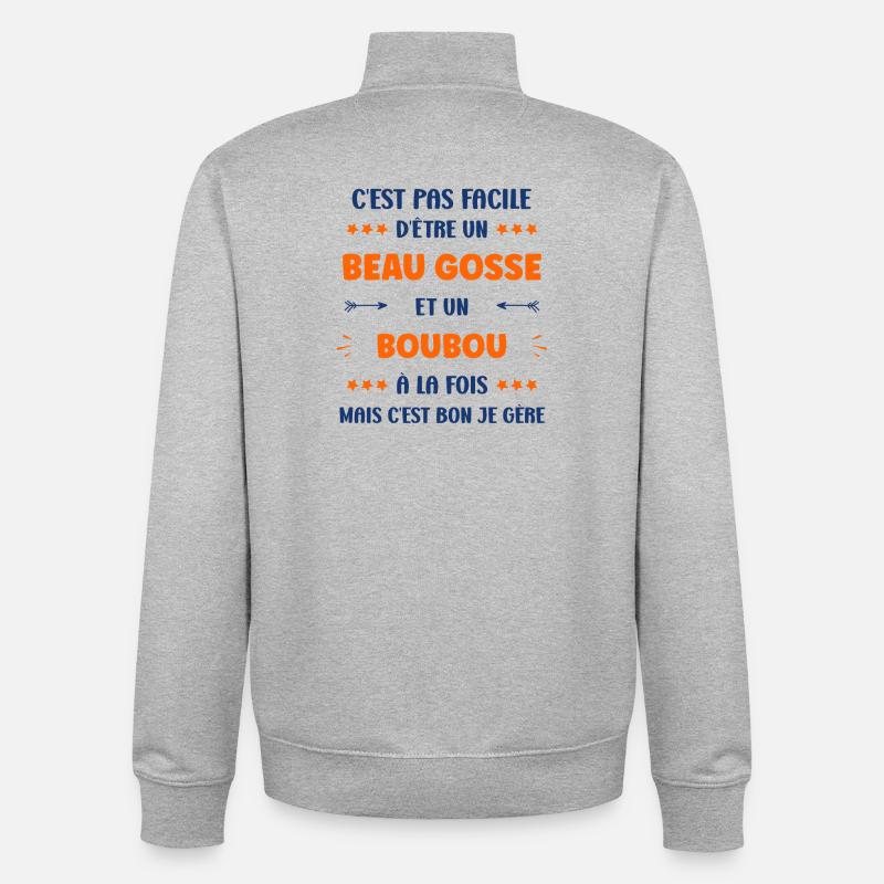 Boubou - Unisex Organic Zip Sweatshirt von Stanley/Stella - Grau meliert