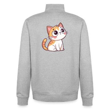 Neugieriges Kätzchen - Unisex Organic Zip Sweatshirt von Stanley/Stella - Grau meliert - Hinten - AI Model Male 185 light (185cm)