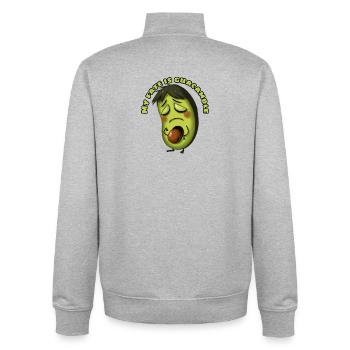 Avocado Destiny Guacamole Meme - Unisex Organic Zip Sweatshirt by Stanley/Stella - heather grey - Back - AI Model Male 185 light (185cm)
