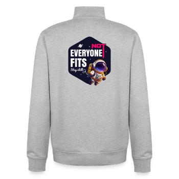 Nicht jeder passt Bleib entspannt - Unisex Organic Zip Sweatshirt von Stanley/Stella - Grau meliert - Hinten - AI Model Male 185 light (185cm)