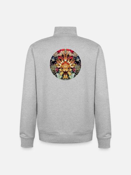 Wasserwesen Korallen Mandala - Unisex Organic Zip Sweatshirt von Stanley/Stella - Grau meliert