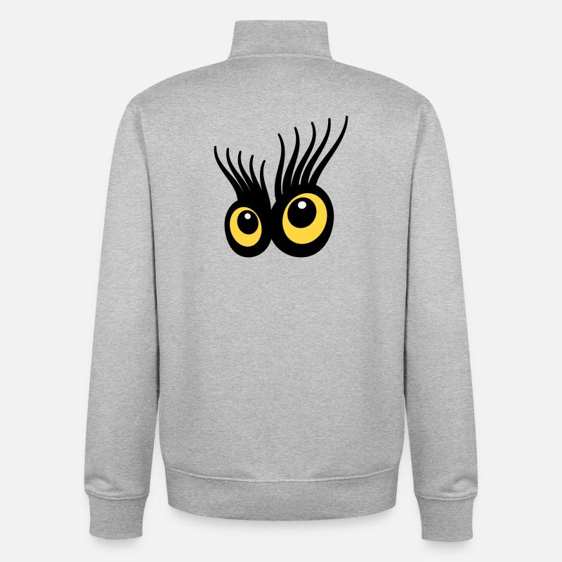 Yeux - Sweat zippé unisexe en coton bio Stanley/Stella - gris chiné