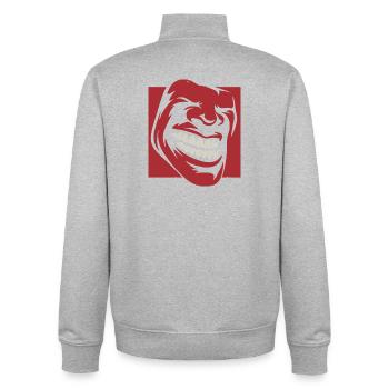 Roaring Red Grin Illustration - Unisex Organic Zip Sweatshirt von Stanley/Stella - Grau meliert - Hinten - AI Model Male 185 light (185cm)