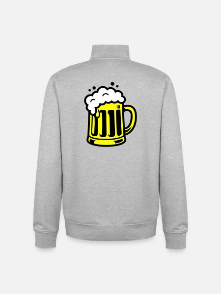Bier Bierkrug Symbol - Unisex Organic Zip Sweatshirt von Stanley/Stella - Grau meliert