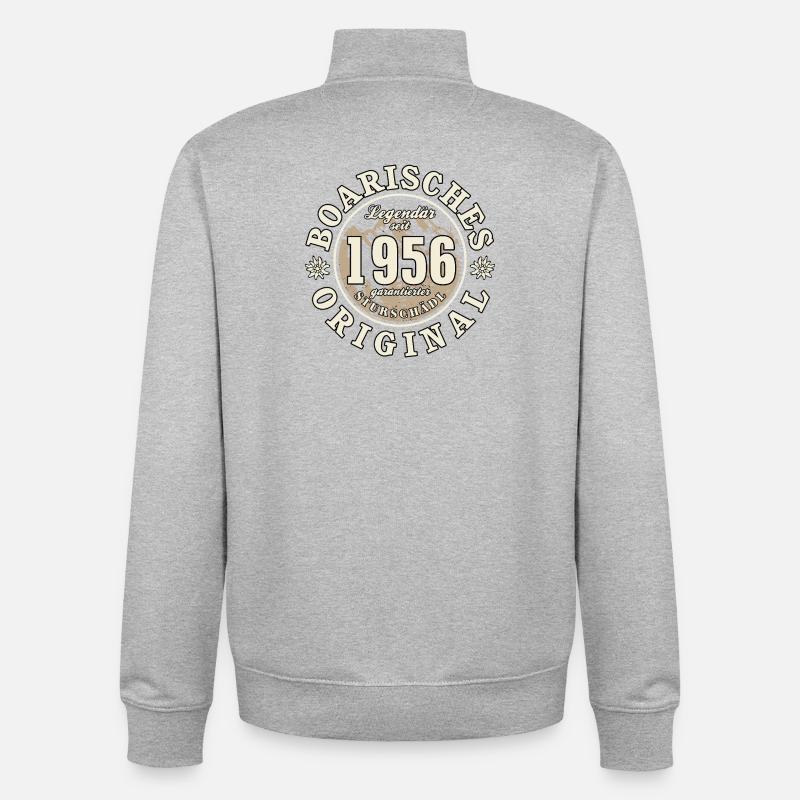 70e anniversaire 2026 Bavarois Original - Sweat zippé unisexe en coton bio Stanley/Stella - gris chiné