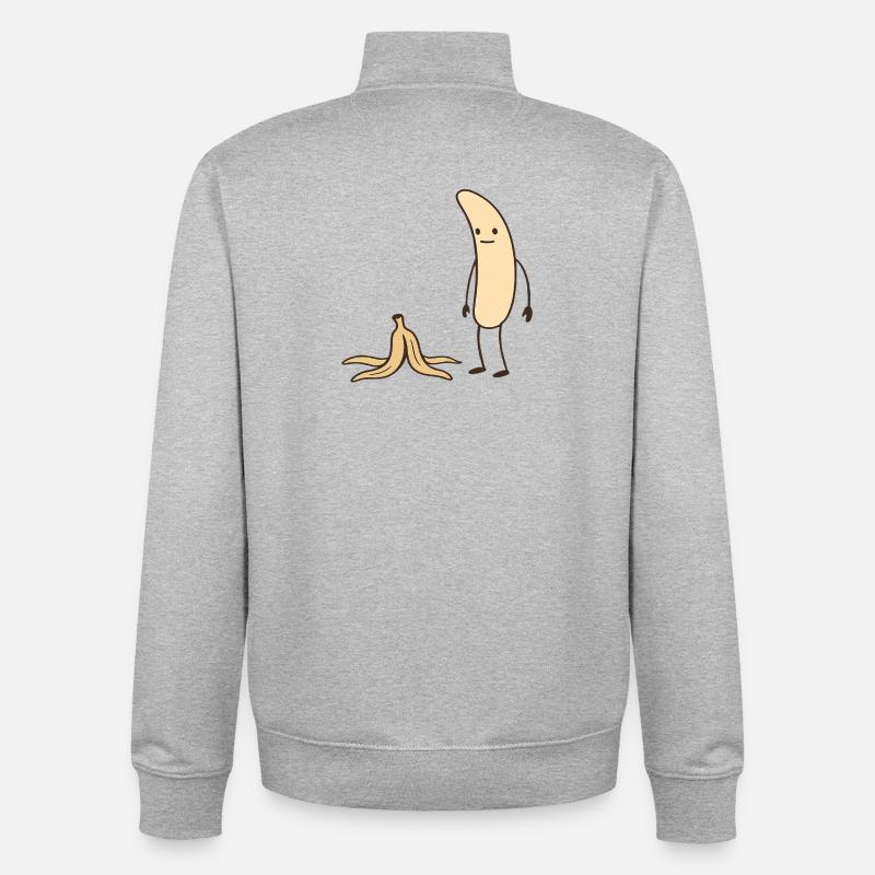 Bananenheld mit Schale - Unisex Organic Zip Sweatshirt von Stanley/Stella - Grau meliert