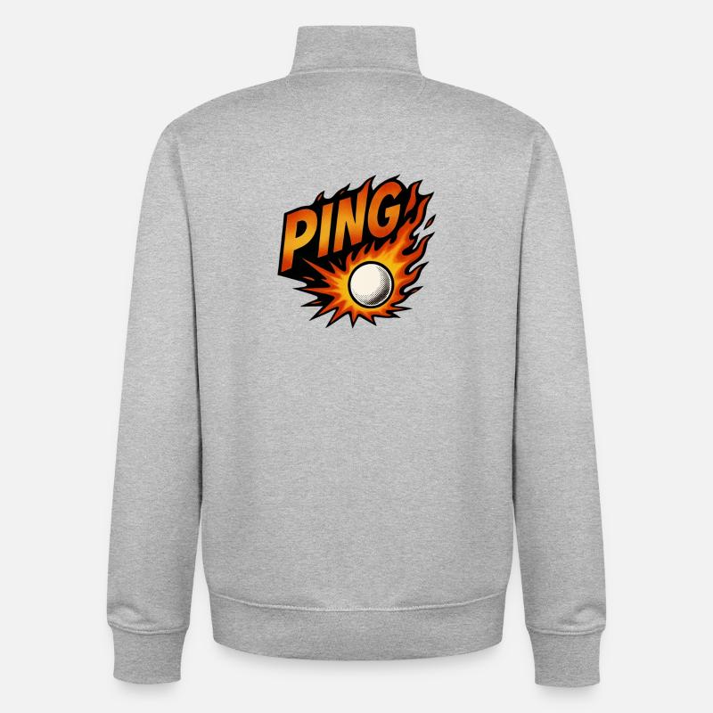 Ping Pong - Tennis de Table - Sweat zippé unisexe en coton bio Stanley/Stella - gris chiné