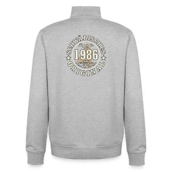 40th Birthday 2026 Swabian Original Gift - Unisex Organic Zip Sweatshirt by Stanley/Stella - heather grey - Back - AI Model Male 185 light (185cm)