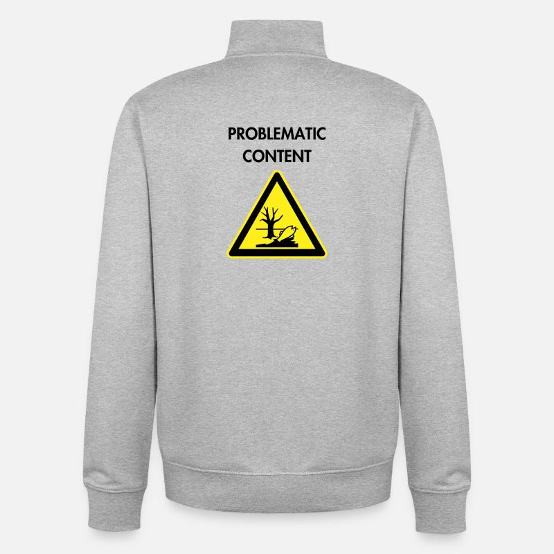 Problematic content - Unisex Organic Zip Sweatshirt by Stanley/Stella - heather grey
