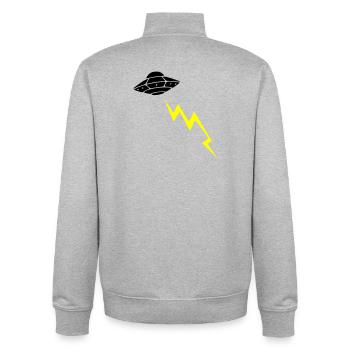 UFO Invasion Lightning Attack Alien Vector - Unisex Organic Zip Sweatshirt by Stanley/Stella - heather grey - Back - AI Model Male 185 light (185cm)