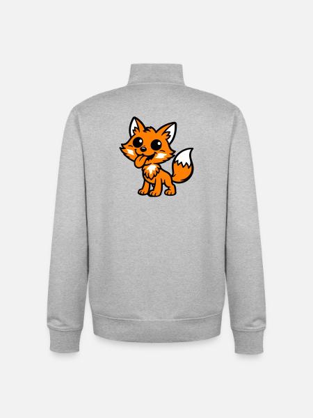 Fuchs Comic - Unisex Organic Zip Sweatshirt von Stanley/Stella - Grau meliert