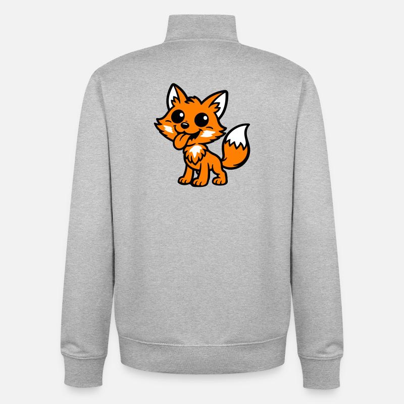 Bande dessinée Fox - Sweat zippé unisexe en coton bio Stanley/Stella - gris chiné