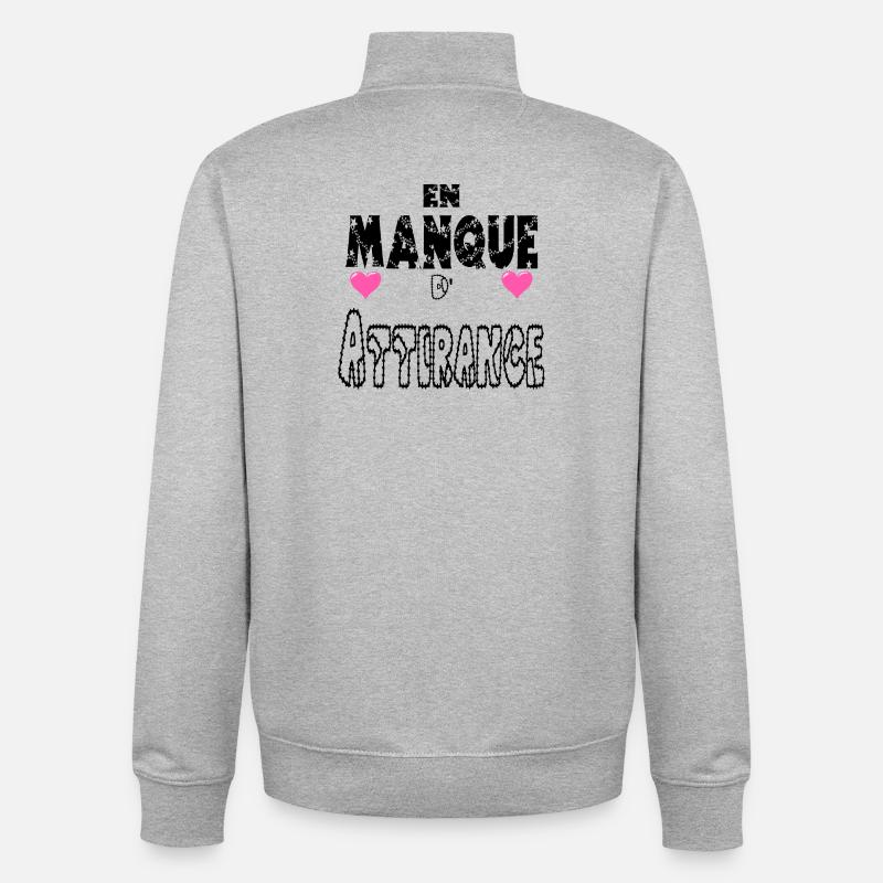 Lacking attraction - Unisex Organic Zip Sweatshirt by Stanley/Stella - heather grey