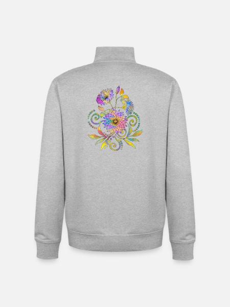 Blumen - Unisex Organic Zip Sweatshirt von Stanley/Stella - Grau meliert