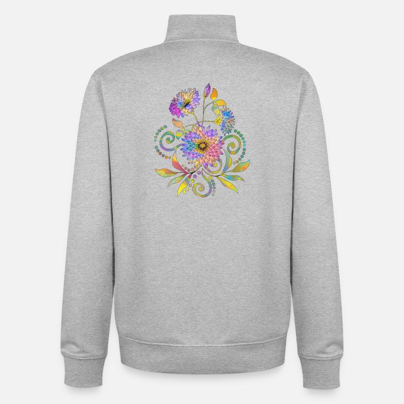Blumen - Unisex Organic Zip Sweatshirt von Stanley/Stella - Grau meliert