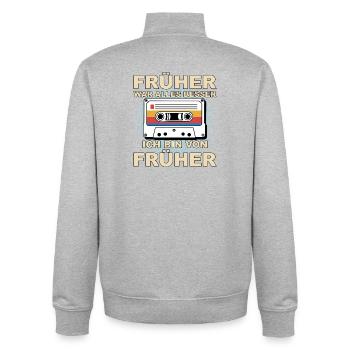 Everything was better in the past - I'm from before - Unisex Organic Zip Sweatshirt by Stanley/Stella - heather grey - Back - AI Model Male 185 light (185cm)