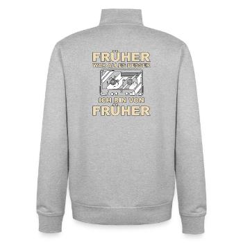 Everything was better in the past - I'm from before - Unisex Organic Zip Sweatshirt by Stanley/Stella - heather grey - Back - AI Model Male 185 light (185cm)