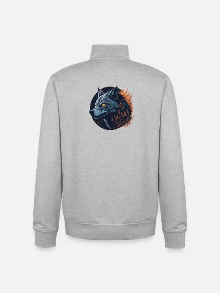 Night Wolf - Unisex Organic Zip Sweatshirt von Stanley/Stella - Grau meliert