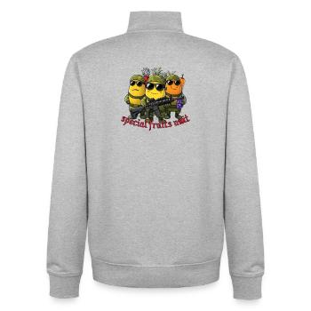 Spezialfrüchte Einheit - Unisex Organic Zip Sweatshirt von Stanley/Stella - Grau meliert - Hinten - AI Model Male 185 light (185cm)