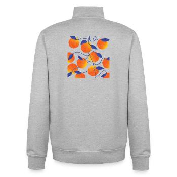 Orangen - Unisex Organic Zip Sweatshirt von Stanley/Stella - Grau meliert - Hinten - AI Model Male 185 light (185cm)