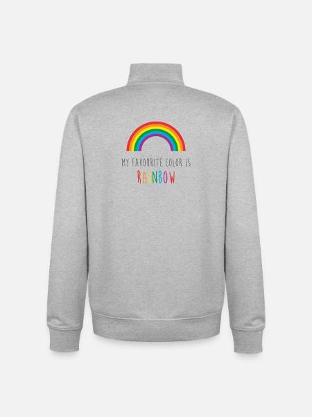 My Favorite Rainbow - Unisex Organic Zip Sweatshirt by Stanley/Stella - heather grey