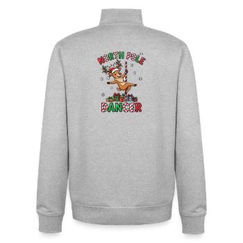 Danseuse du pôle Nord – Noël inapproprié pour - Sweat zippé unisexe en coton bio Stanley/Stella - gris chiné - Dos - AI Model Male 185 light (185cm)