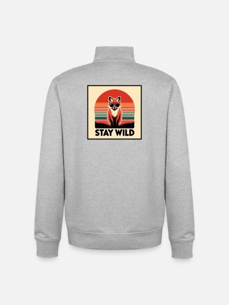 Stay Wild - Unisex Organic Zip Sweatshirt von Stanley/Stella - Grau meliert