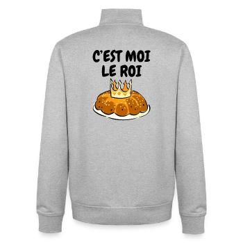 Humour Epiphany Cake It's Me The King - Unisex Organic Zip Sweatshirt by Stanley/Stella - heather grey - Back - AI Model Male 185 light (185cm)