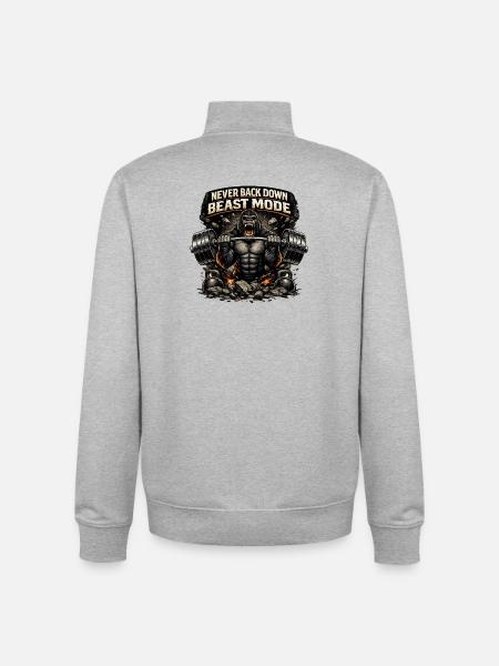 Beast Modus Kraftgorilla - Unisex Organic Zip Sweatshirt by Stanley/Stella - heather grey