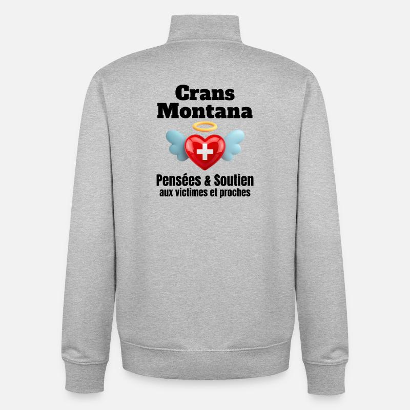 Schweiz, ich bin Schweizerin, Crans-Montana - Unisex Organic Zip Sweatshirt von Stanley/Stella - Grau meliert