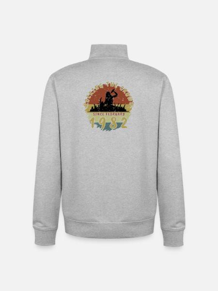 44th Birthday Rocking the crowd SNG 02/1982 - Unisex Organic Zip Sweatshirt by Stanley/Stella - heather grey