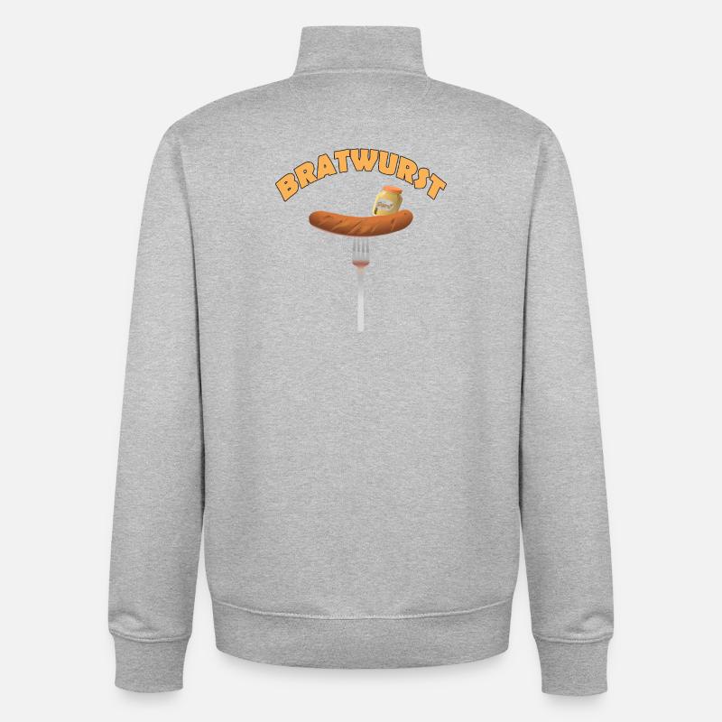 Bratwurst - Sweat zippé unisexe en coton bio Stanley/Stella - gris chiné