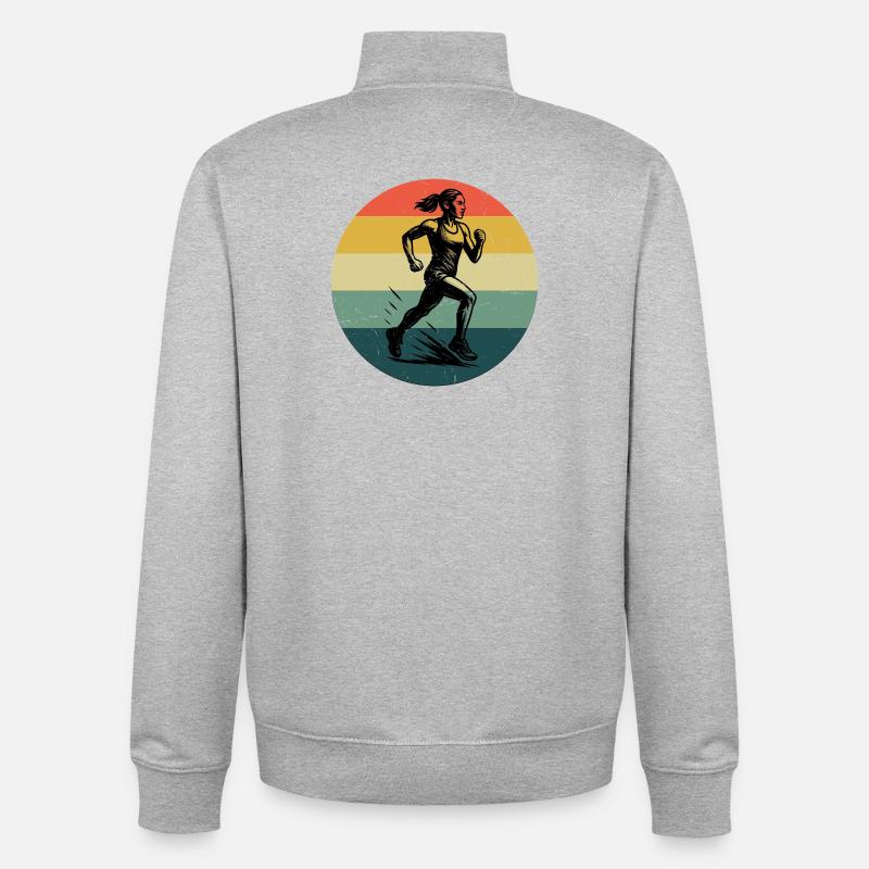 Compact running design for racing - Unisex Organic Zip Sweatshirt by Stanley/Stella - heather grey