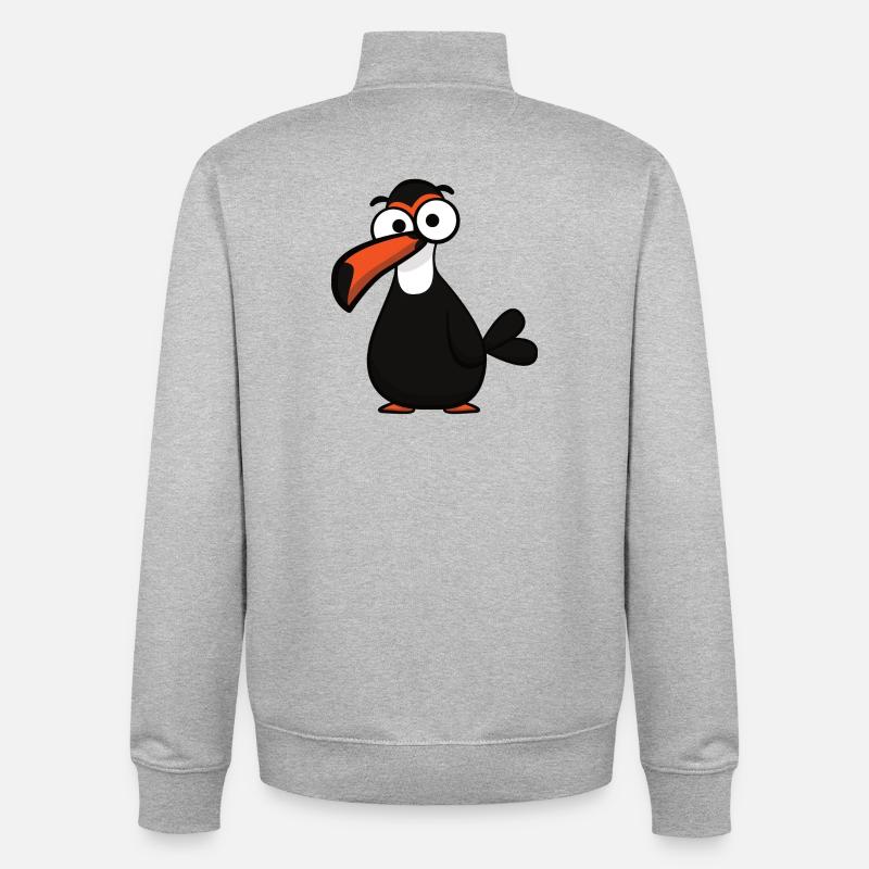 Drôle de toucan au gros bec - Sweat zippé unisexe en coton bio Stanley/Stella - gris chiné