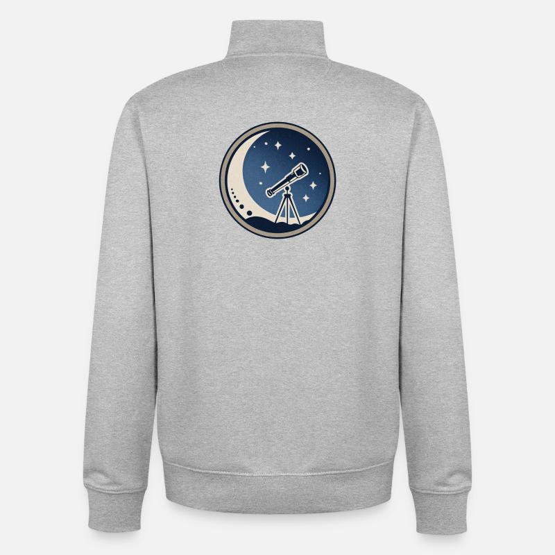 Astronomie et fascination pour l’univers infini - Sweat zippé unisexe en coton bio Stanley/Stella - gris chiné