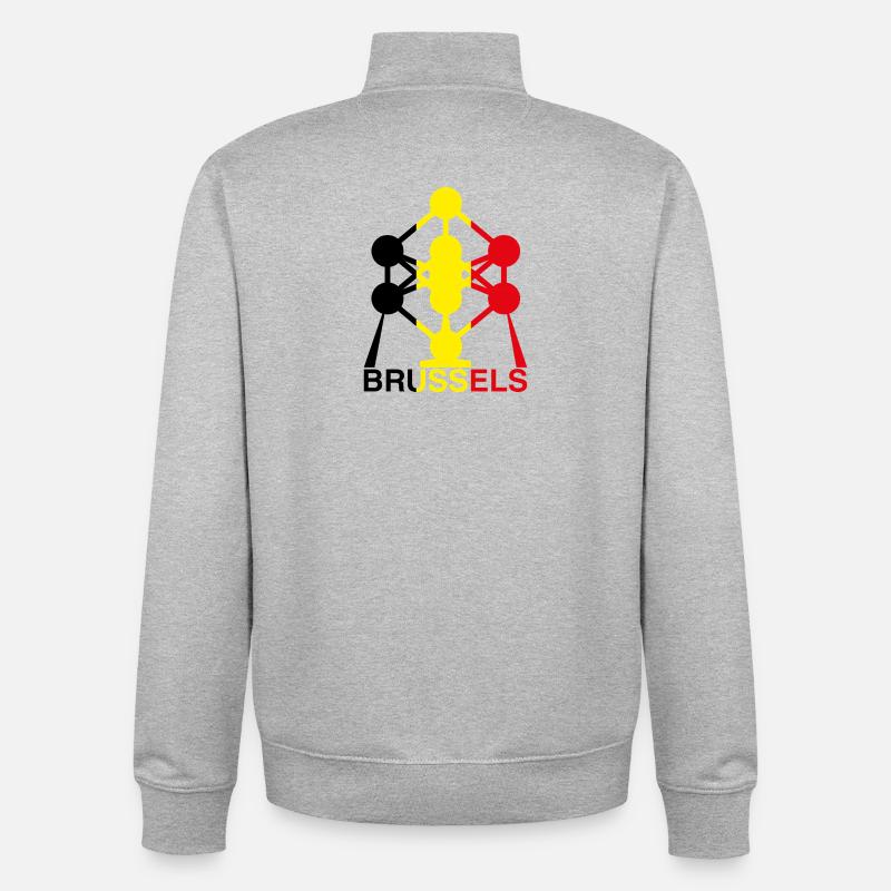Atomium Brussels – Ikone der belgischen Flagge - Unisex Organic Zip Sweatshirt von Stanley/Stella - Grau meliert