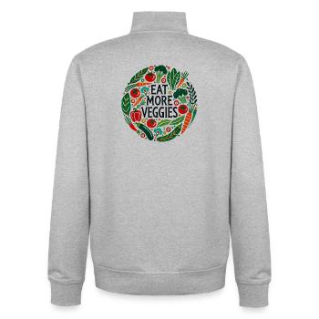Eat More Veggies Circular Veggie Design - Unisex Organic Zip Sweatshirt by Stanley/Stella - heather grey - Back - AI Model Male 185 light (185cm)