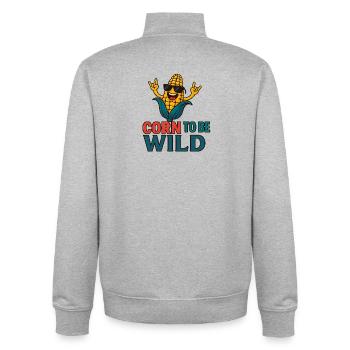 Korn to be Wild – Korn-Spaß - Unisex Organic Zip Sweatshirt von Stanley/Stella - Grau meliert - Hinten - AI Model Male 185 light (185cm)