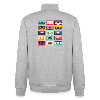 Kassetten Pop Art Muster - Unisex Organic Zip Sweatshirt von Stanley/Stella - Grau meliert - Hinten - AI Model Male 185 light (185cm)